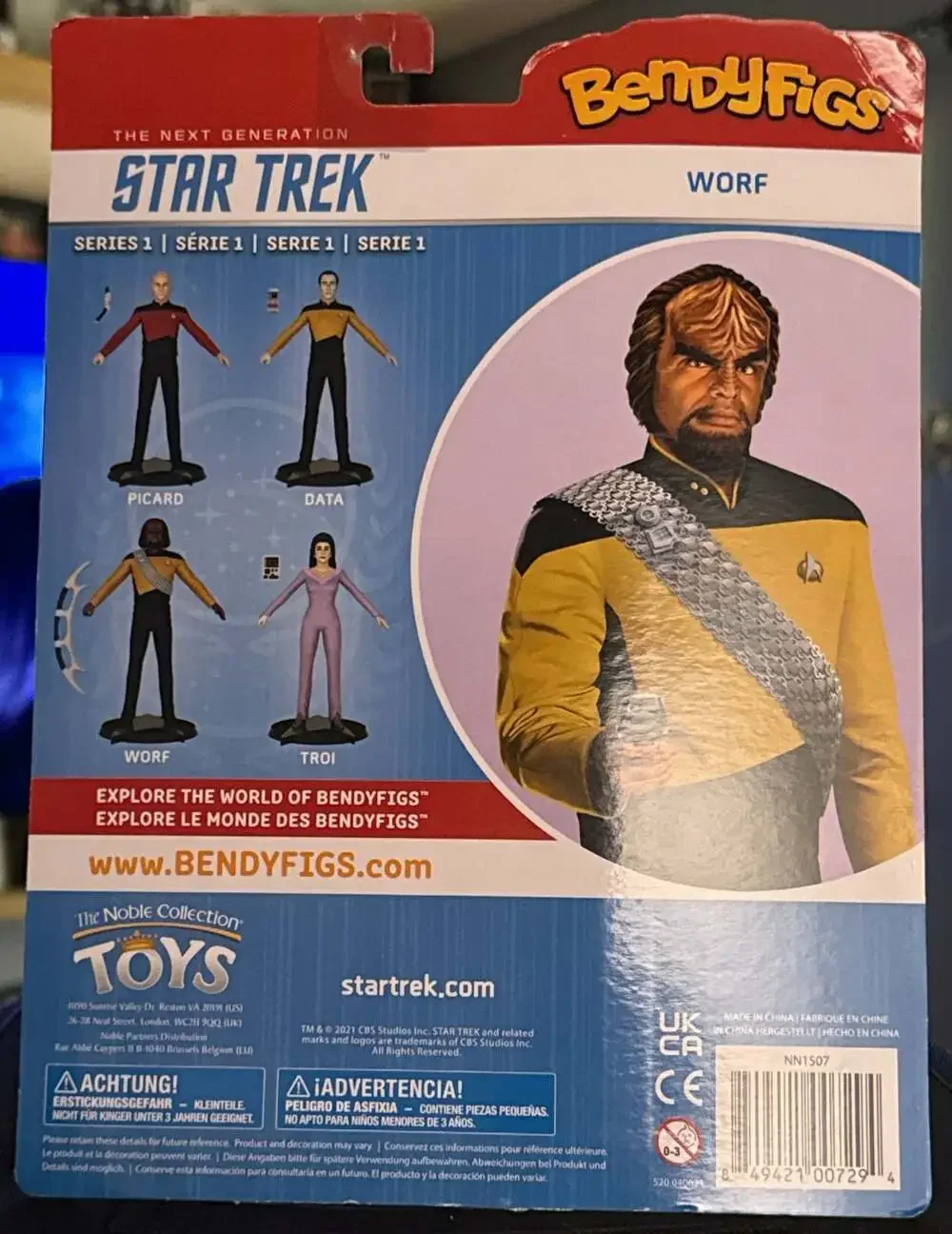 The Noble Collection Star Trek The Next Generation Worf BendyFigs Action Figure